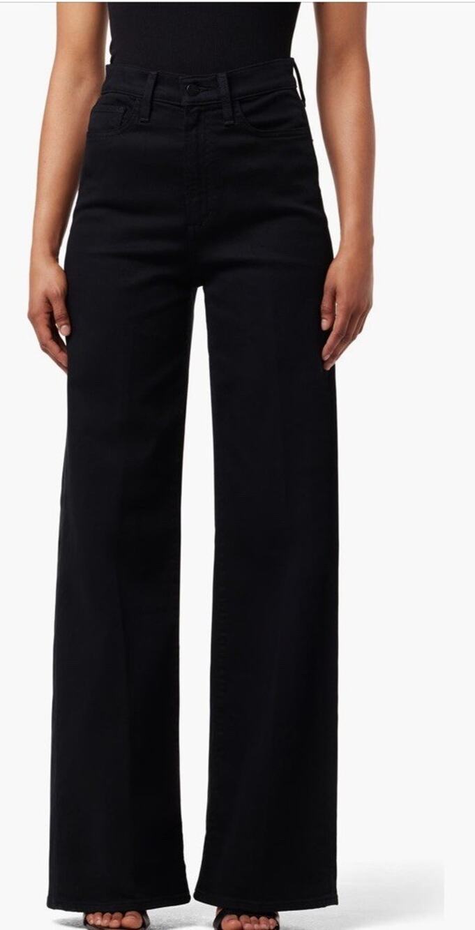 Joe's Jeans High Rise Wide Leg Black Rinse Sz 24 Run Big NEW